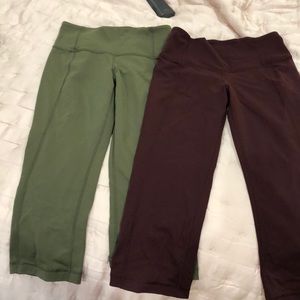 2 pair of lululemon crop yoga pants